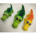 Crocodile de jouets en latex de chien multicolore
